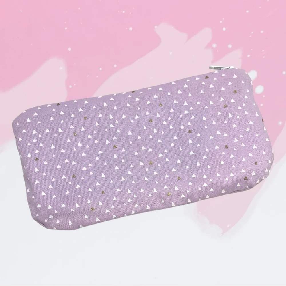 Waterproof Make Up Bag- Purple and Star Trim